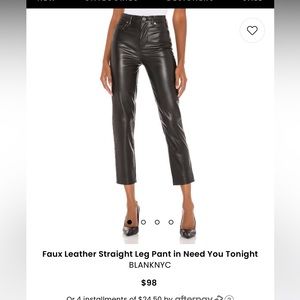 Blank NYC leather pants